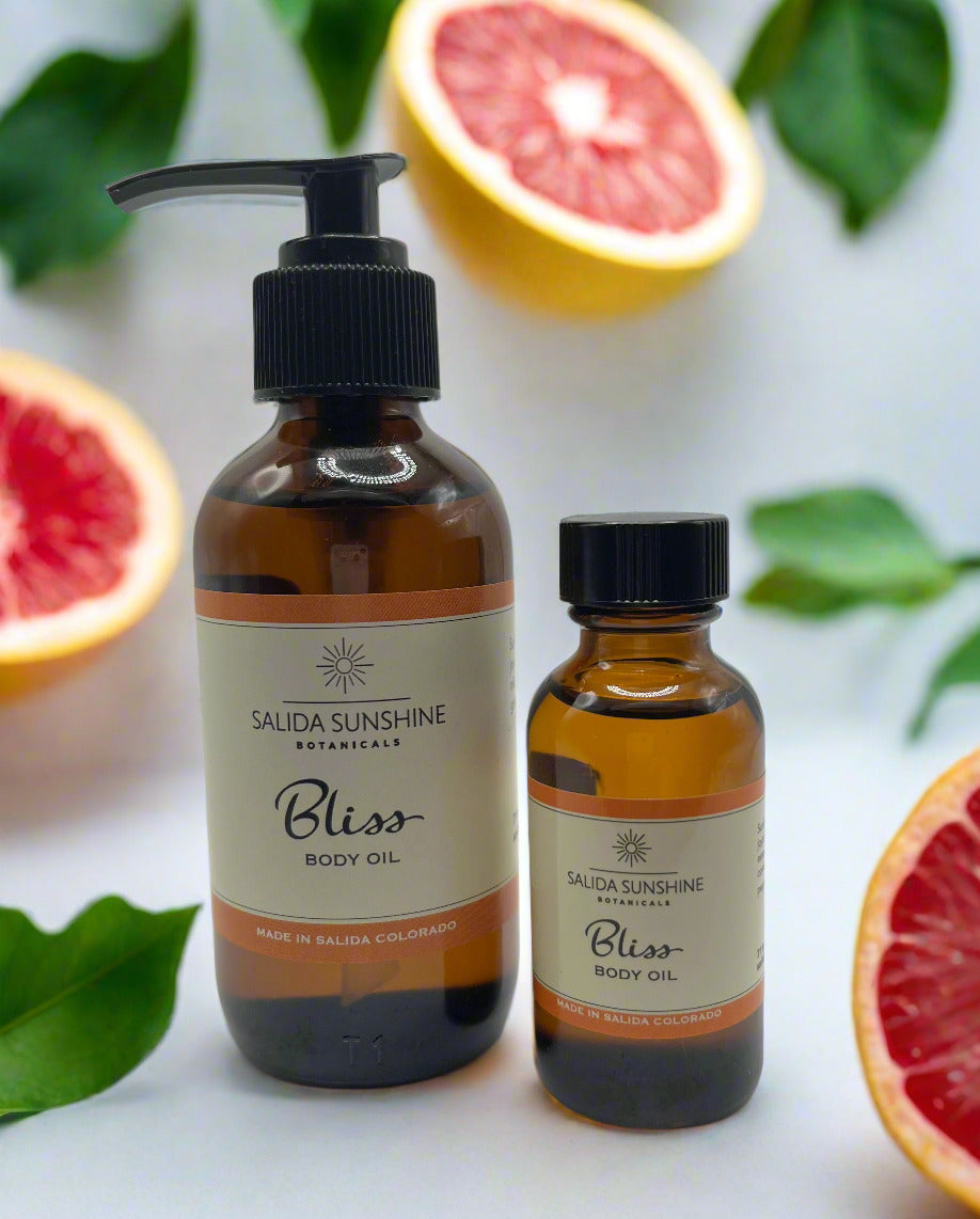 bliss body oil with grapefruit